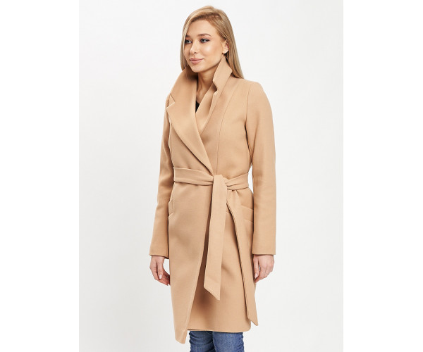 Пальто демисезонное бежевого цвета 41903B