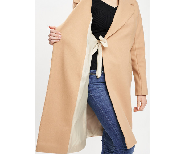 Пальто демисезонное бежевого цвета 41903B