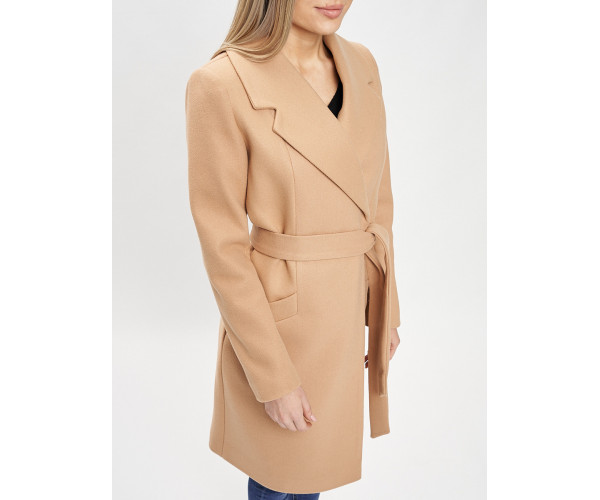 Пальто демисезонное бежевого цвета 41903B