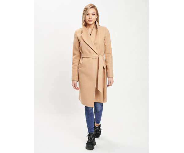 Пальто демисезонное бежевого цвета 41903B