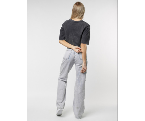 Топ футболка женская серого цвета 76010Sr