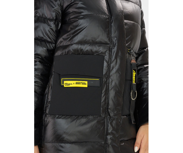 Куртка зимняя черного цвета 7501Ch