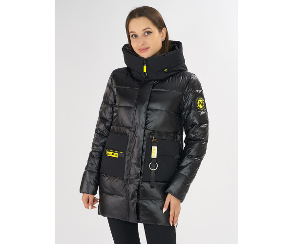 Куртка зимняя черного цвета 7501Ch