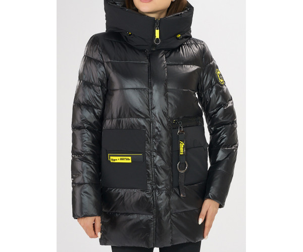 Куртка зимняя черного цвета 7501Ch