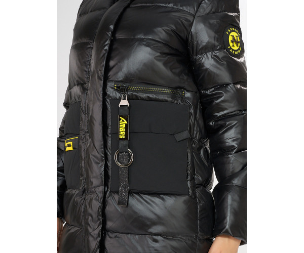 Куртка зимняя черного цвета 7501Ch