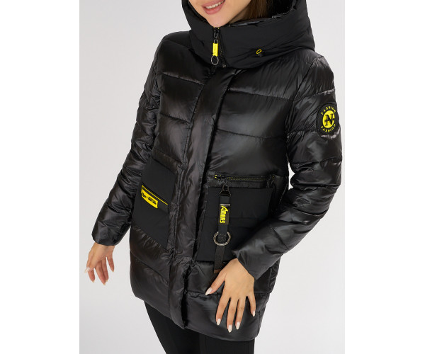 Куртка зимняя черного цвета 7501Ch