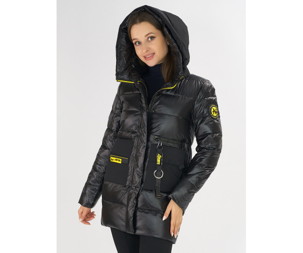 Куртка зимняя черного цвета 7501Ch