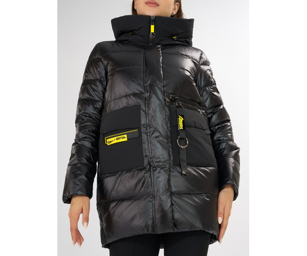 Куртка зимняя черного цвета 7501Ch