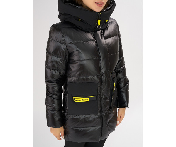 Куртка зимняя черного цвета 7501Ch