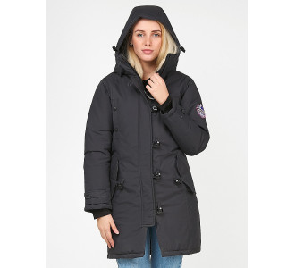 Женская зимняя парка черного цвета 1806Ch