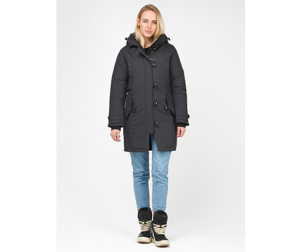 Женская зимняя парка черного цвета 1806Ch