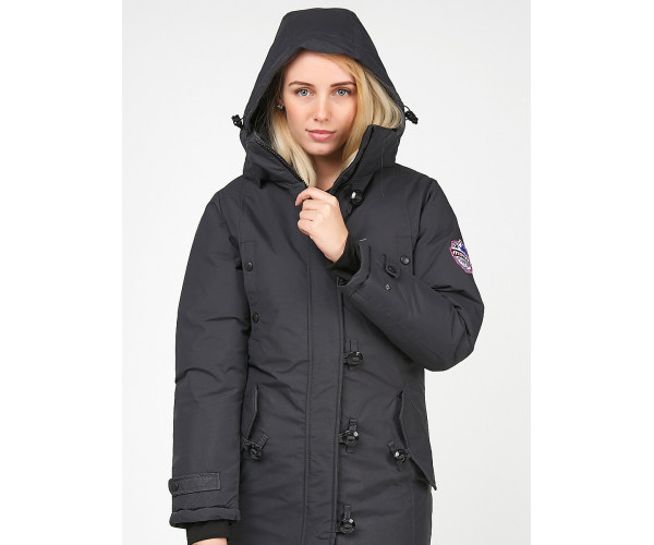 Женская зимняя парка черного цвета 1806Ch
