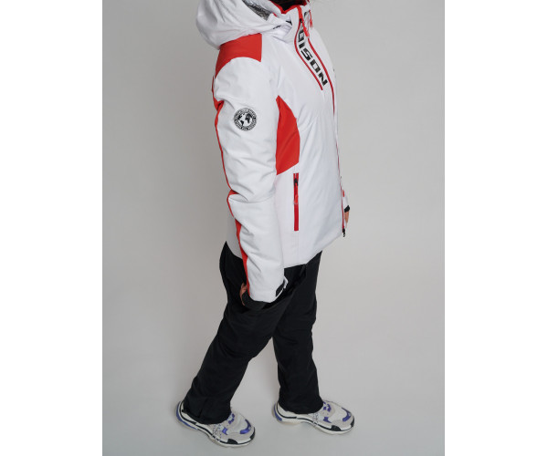Горнолыжный костюм женский белого цвета 077033Bl