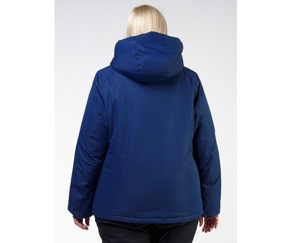 Женский зимний костюм горнолыжный большого размера темно-синего цвета 011982TS