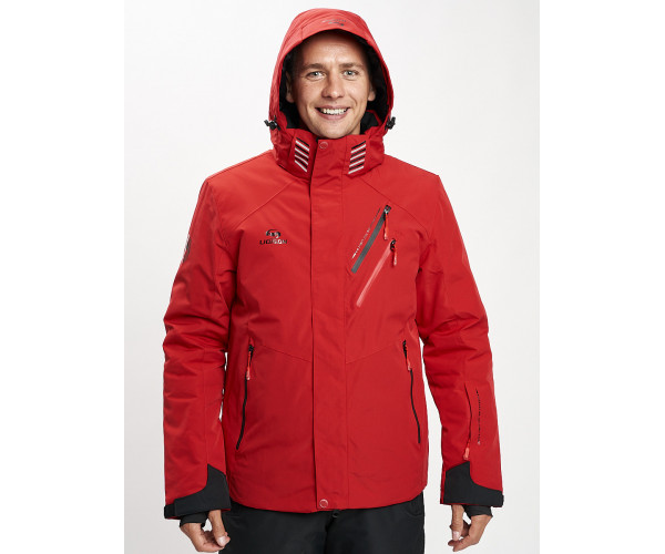 Горнолыжная куртка мужская красного цвета 77010Kr
