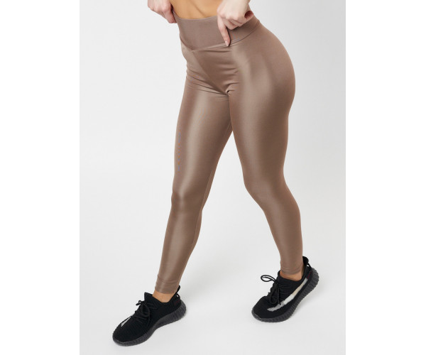 Леггинсы женские бежевого цвета 22092B
