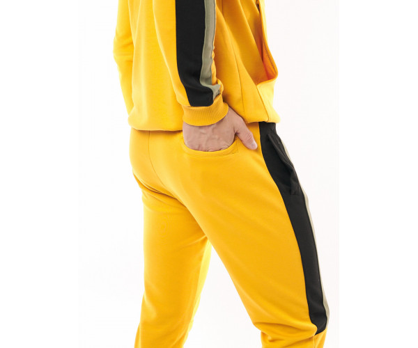 Спортивный костюм трикотажный горчичного цвета 9157G