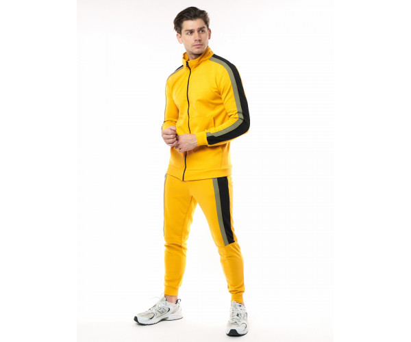 Спортивный костюм трикотажный горчичного цвета 9157G