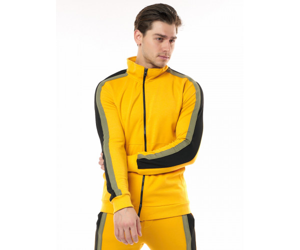 Спортивный костюм трикотажный горчичного цвета 9157G