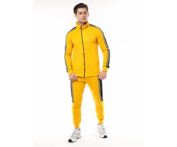 Спортивный костюм трикотажный горчичного цвета 9157G