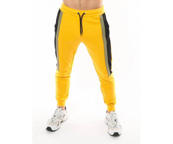 Спортивный костюм трикотажный горчичного цвета 9157G