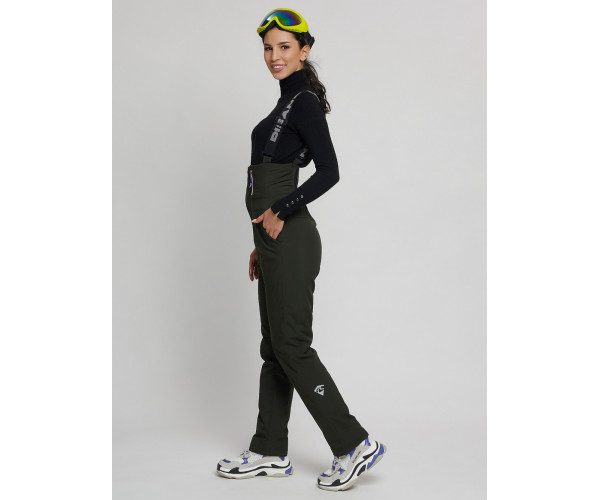 Брюки горнолыжные цвета хаки 102Kh