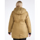 Женская зимняя парка большого размера горчичного цвета 19491G