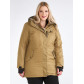 Женская зимняя парка большого размера горчичного цвета 19491G