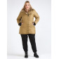 Женская зимняя парка большого размера горчичного цвета 19491G