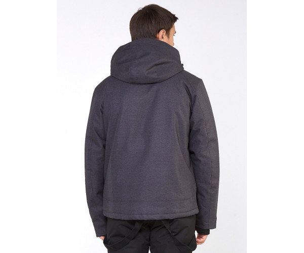 Мужская зимняя горнолыжная куртка большого размера темно-серого цвета 19471TC