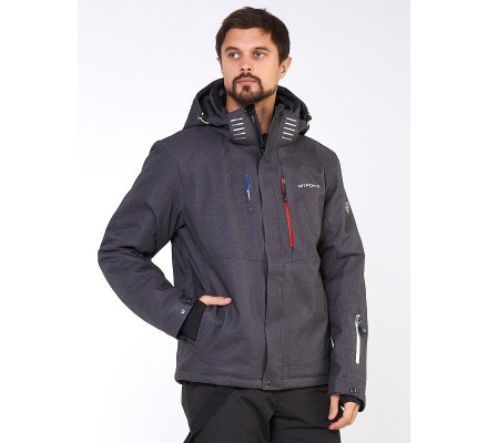 Мужская зимняя горнолыжная куртка большого размера темно-серого цвета 19471TC