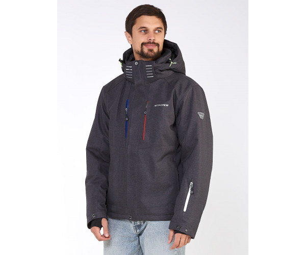 Мужская зимняя горнолыжная куртка большого размера темно-серого цвета 19471TC