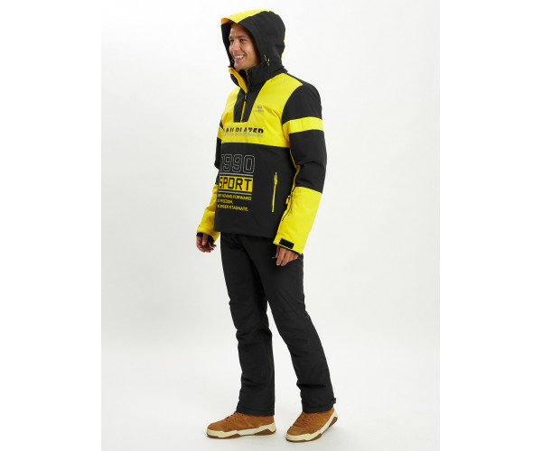 Горнолыжный костюм анорак мужской желтого цвета 077024J