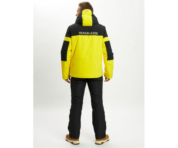 Горнолыжный костюм анорак мужской желтого цвета 077024J