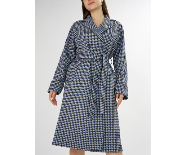 Пальто демисезонное синего цвета 42121-1S