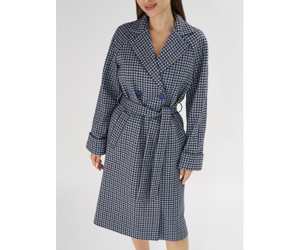 Пальто демисезонное синего цвета 42121-1S