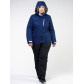 Женский зимний костюм горнолыжный большого размера темно-синего цвета 011982TS