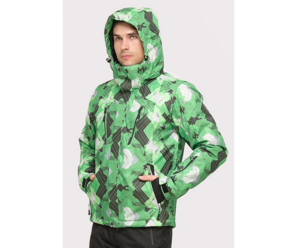 Мужской зимний костюм горнолыжный зеленого цвета 018108Z