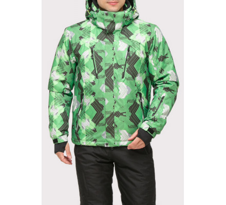 Мужская зимняя горнолыжная куртка зеленого цвета 18108Z