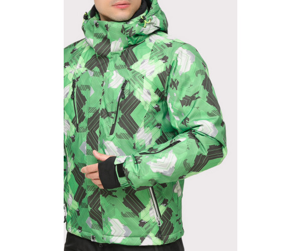 Мужской зимний костюм горнолыжный зеленого цвета 018108Z
