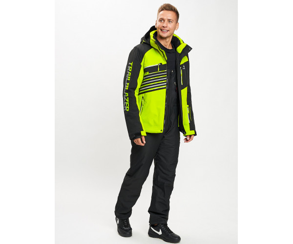 Горнолыжный костюм мужской зеленого цвета 077012Z