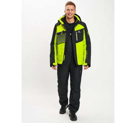 Горнолыжный костюм мужской зеленого цвета 077012Z