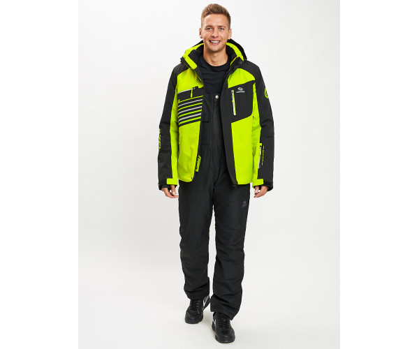 Горнолыжный костюм мужской зеленого цвета 077012Z