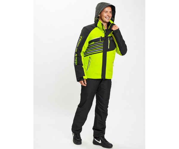 Горнолыжный костюм мужской зеленого цвета 077012Z