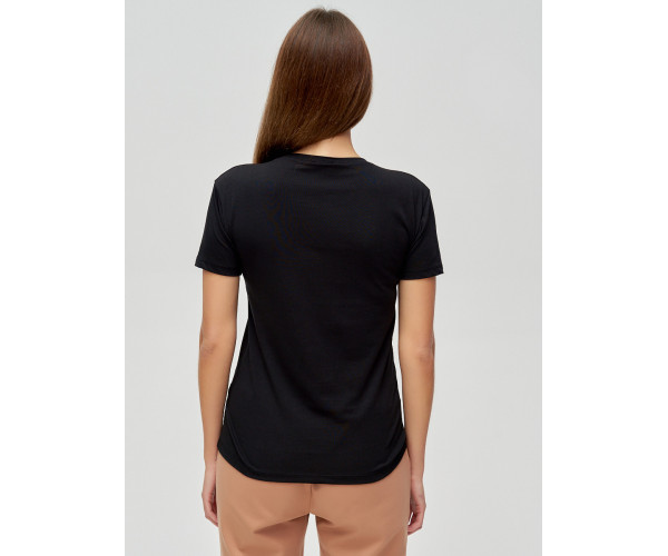 Женские футболки с принтом черного цвета 1614Ch