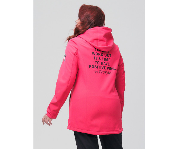 Ветровка  большого размера розового цвета 2003R