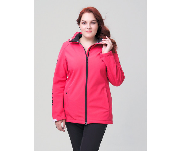 Ветровка  большого размера розового цвета 2003R
