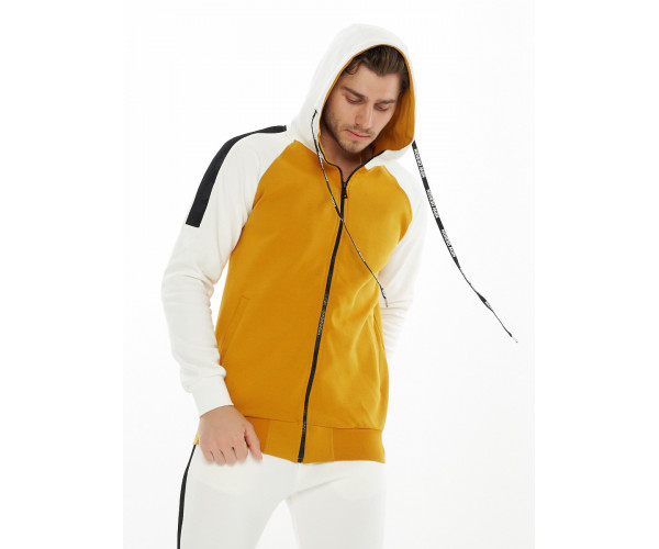 Спортивный костюм трикотажный горчичного цвета 9130G