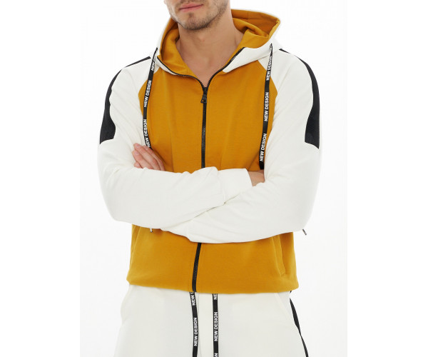 Спортивный костюм трикотажный горчичного цвета 9130G