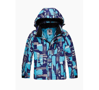 Подростковая для девочки зимняя горнолыжная куртка голубого цвета 1773Gl